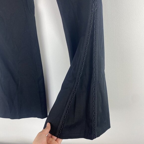 Vintage Women's Flare Dress Pants Size 4 Petite Side Panel Detail Black - Picture 2 of 9